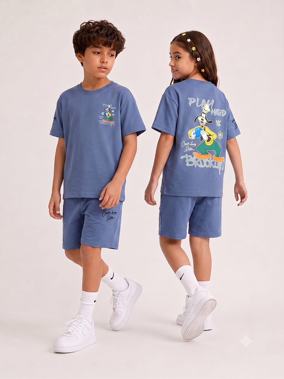 STONE GREEN YOUTH TREND SHORTS CO-ORD SET
