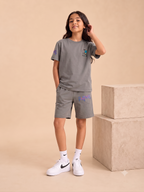 GREY YOUTH TREND SHORTS CO-ORD SET