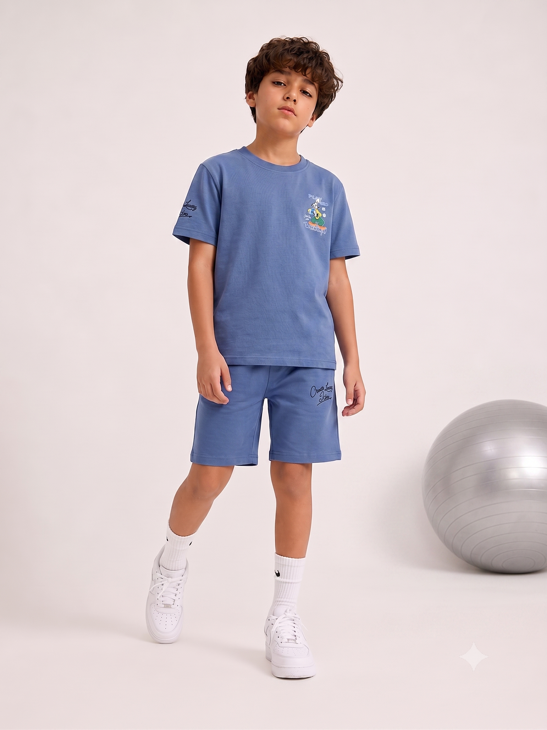 STONE GREEN YOUTH TREND SHORTS CO-ORD SET