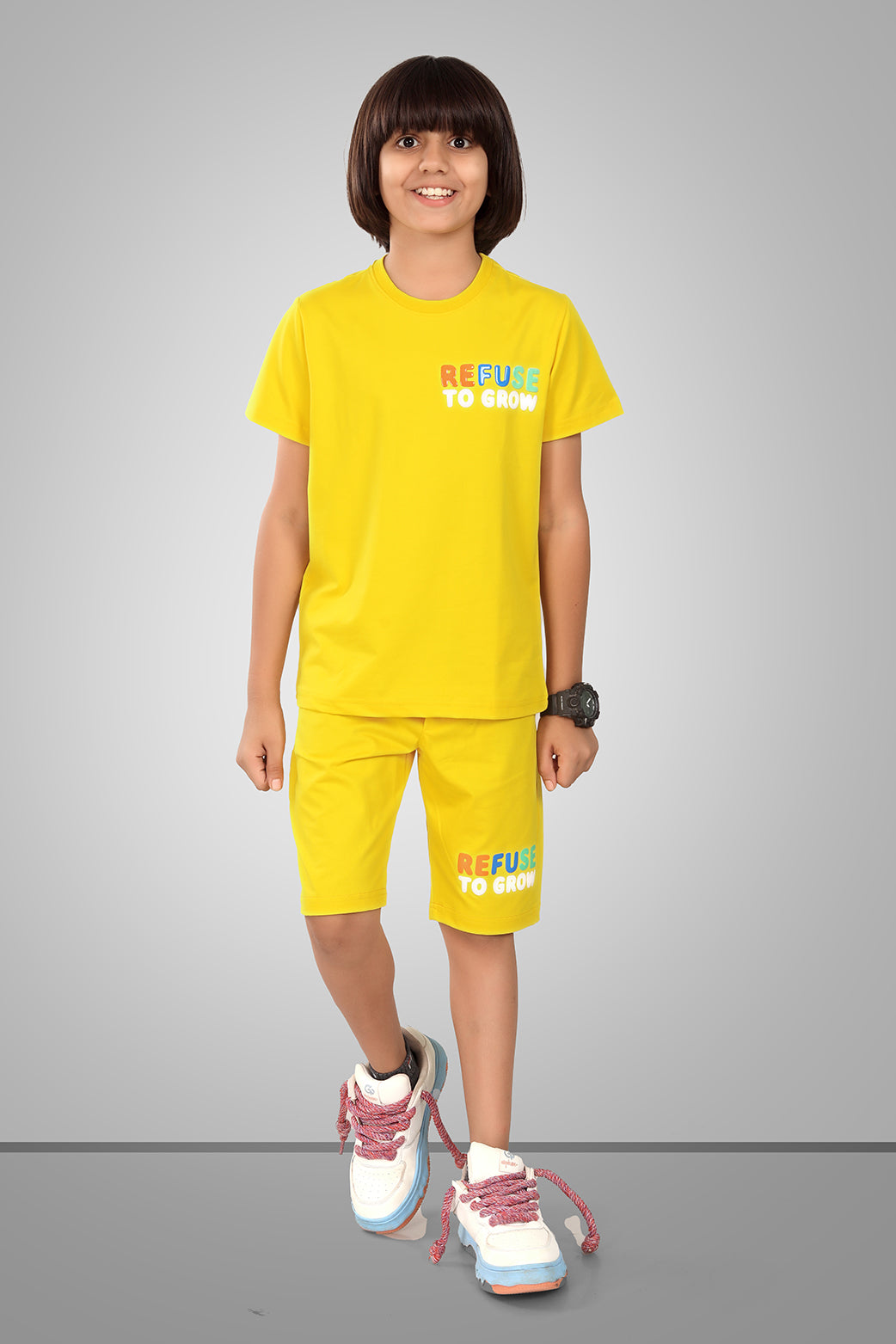 YELLOW URBANBOYS LUXE EDITION SHORTS CO-ORD SET
