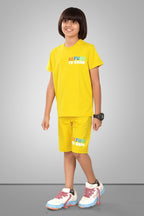 YELLOW URBANBOYS LUXE EDITION SHORTS CO-ORD SET