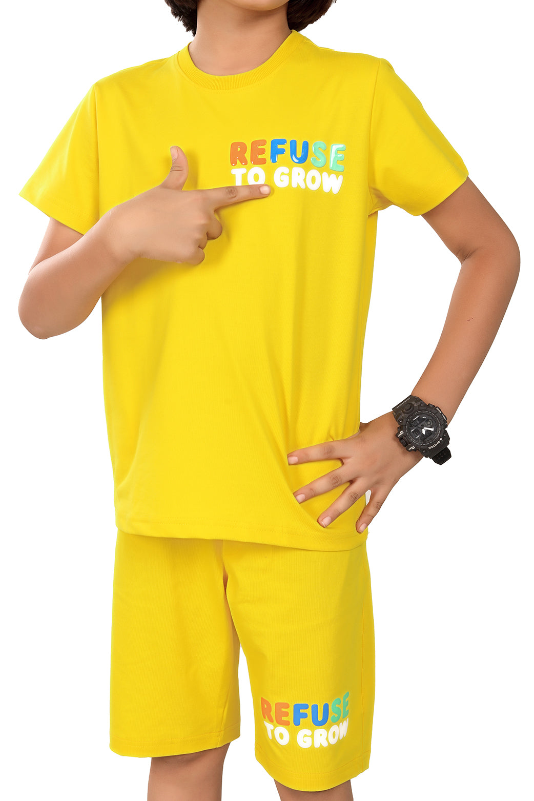 YELLOW URBANBOYS LUXE EDITION SHORTS CO-ORD SET