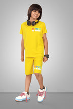 YELLOW URBANBOYS LUXE EDITION SHORTS CO-ORD SET