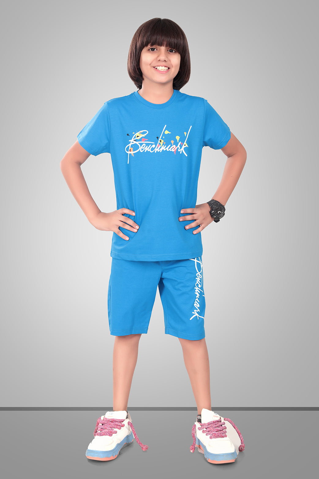 BLUE URBANBOYS LUXE EDITION SHORTS CO-ORD SET