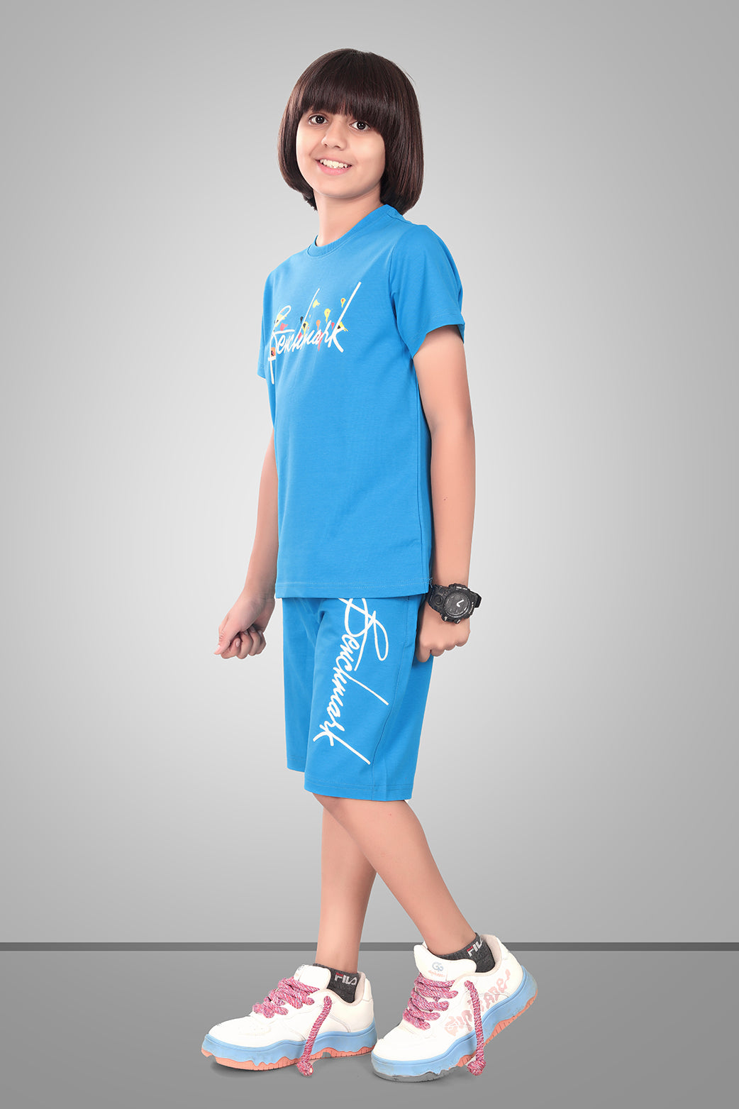 BLUE URBANBOYS LUXE EDITION SHORTS CO-ORD SET