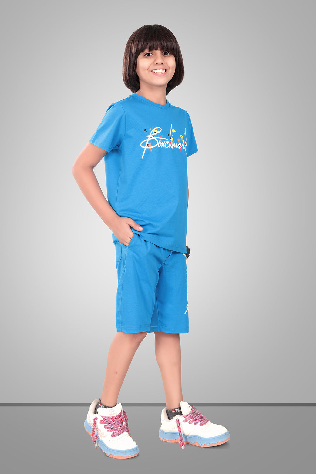 BLUE URBANBOYS LUXE EDITION SHORTS CO-ORD SET