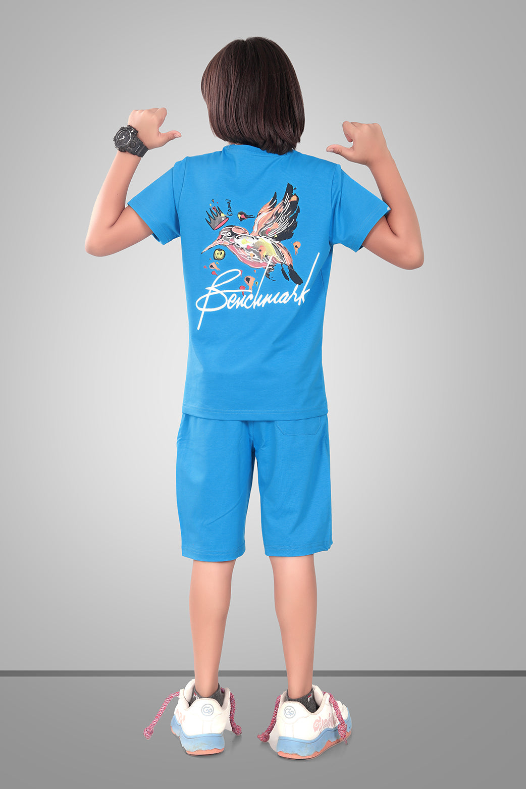 BLUE URBANBOYS LUXE EDITION SHORTS CO-ORD SET