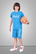 BLUE URBANBOYS LUXE EDITION SHORTS CO-ORD SET