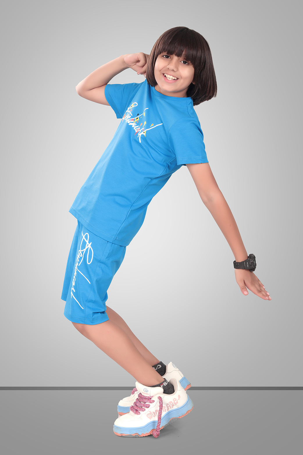 BLUE URBANBOYS LUXE EDITION SHORTS CO-ORD SET
