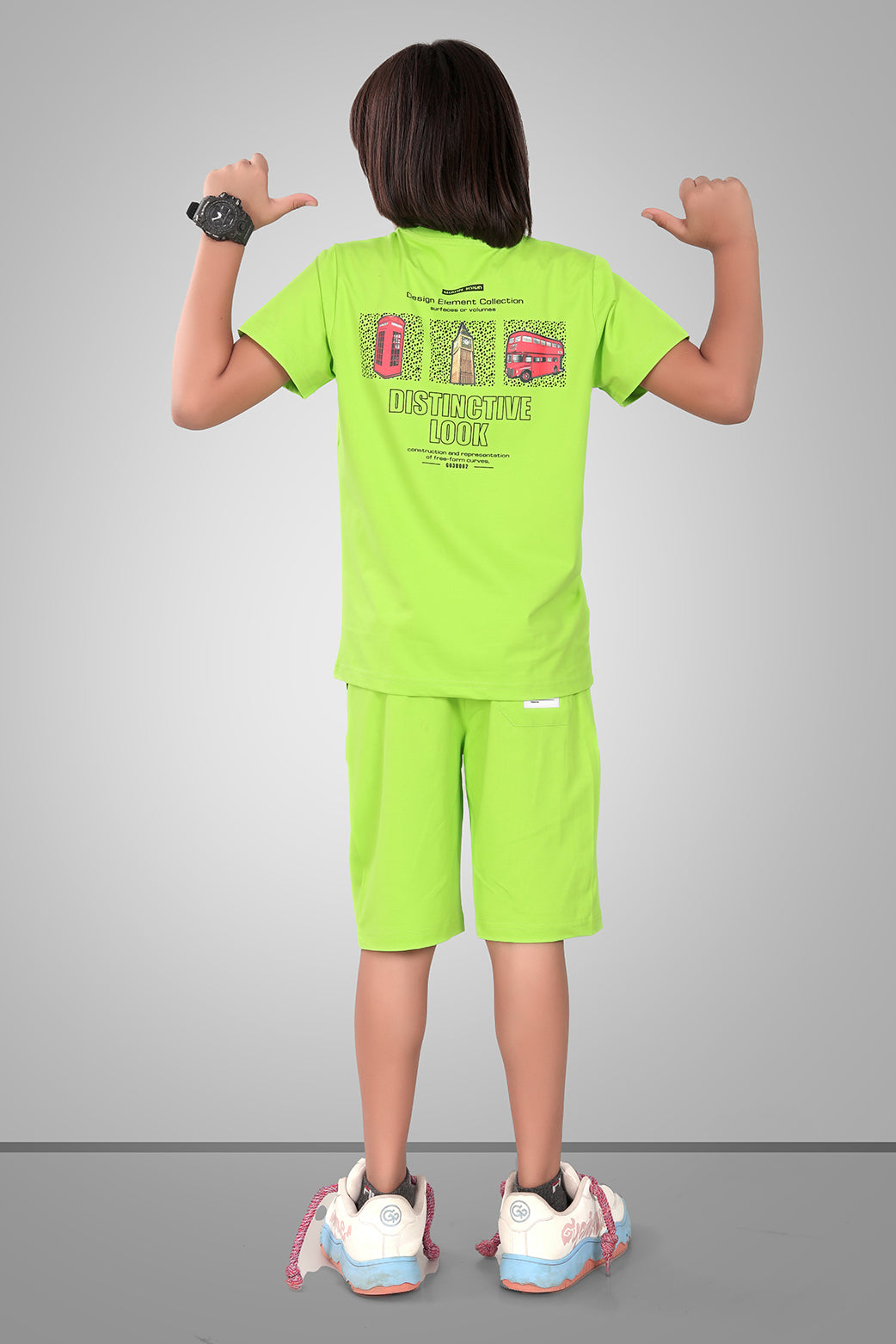 LIME GREEN URBANBOYS LUXE EDITION SHORTS CO-ORD SET
