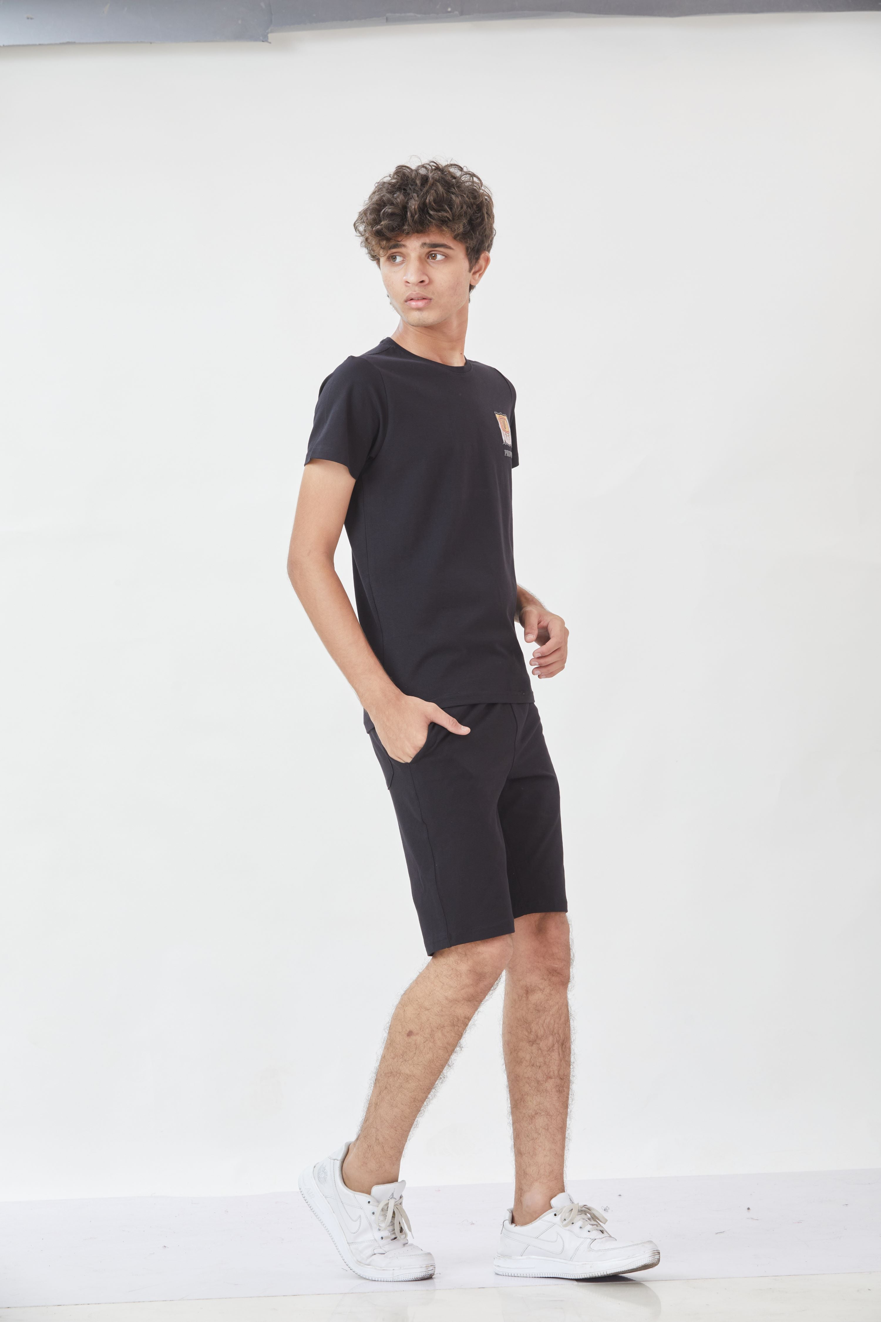 BLACK NEXTGEN BOYS CO-ORD SET - PREMIUM FABRIC SHORTS