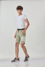 PISTA LYCRA PRINT SHORTS WITH 2 SIDE ZIPPERS