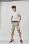 PISTA LYCRA PRINT SHORTS WITH 2 SIDE ZIPPERS