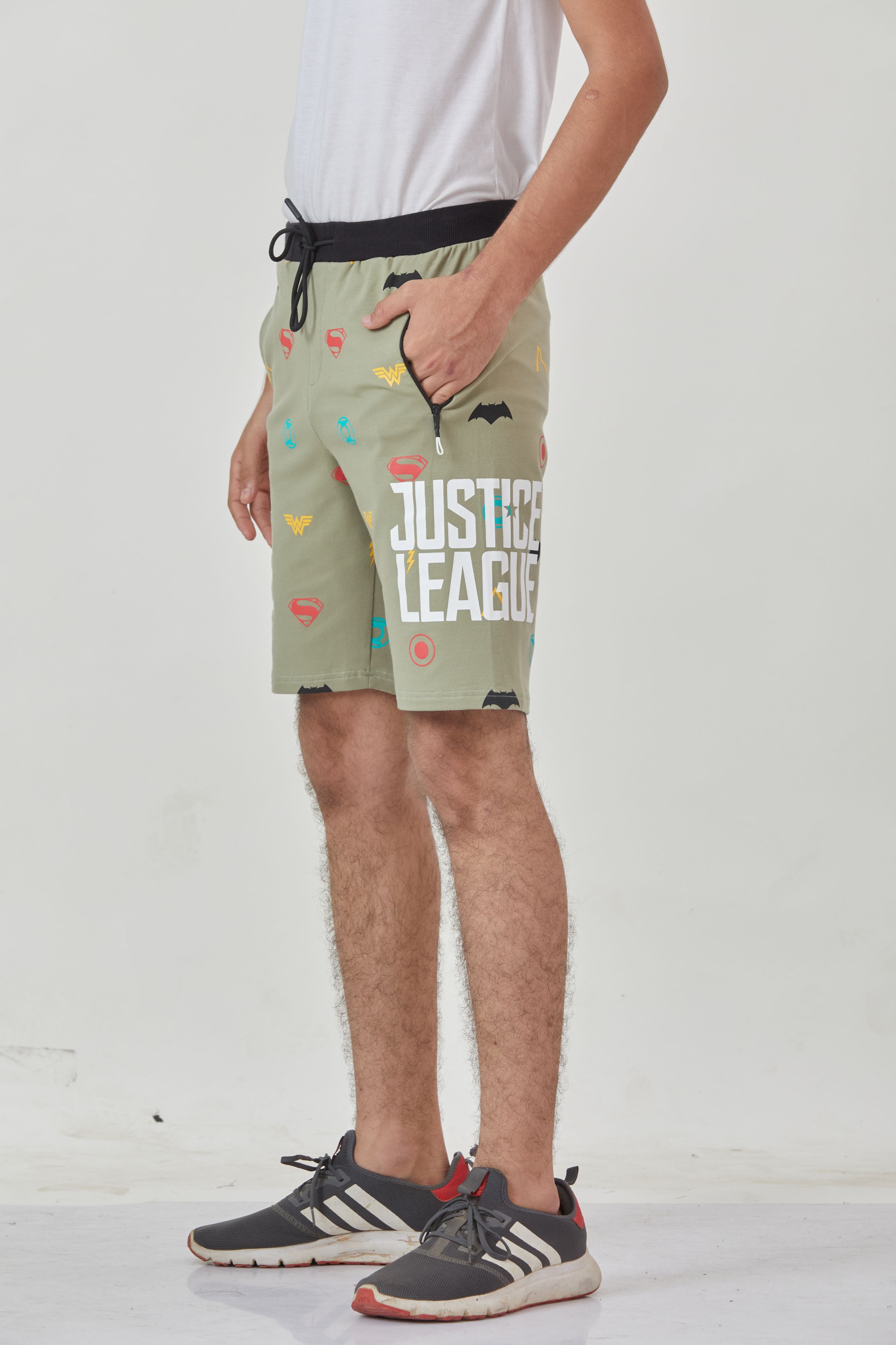 PISTA LYCRA PRINT SHORTS WITH 2 SIDE ZIPPERS
