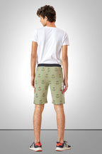 PISTA LYCRA PRINT SHORTS WITH 2 SIDE ZIPPERS