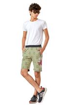 PISTA LYCRA PRINT SHORTS WITH 2 SIDE ZIPPERS