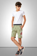 PISTA LYCRA PRINT SHORTS WITH 2 SIDE ZIPPERS