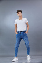 LIGHT DENIM STYLE TRACK PANT 4 WAY STREACH PANT WITH 3 SIDE INVISIBLE ZIPPER