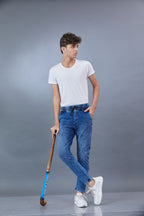 LIGHT DENIM STYLE TRACK PANT 4 WAY STREACH PANT WITH 3 SIDE INVISIBLE ZIPPER