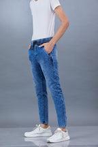 LIGHT DENIM STYLE TRACK PANT 4 WAY STREACH PANT WITH 3 SIDE INVISIBLE ZIPPER