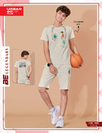 BEIGE NEXTGEN BOYS CO-ORD SET - PREMIUM FABRIC SHORTS