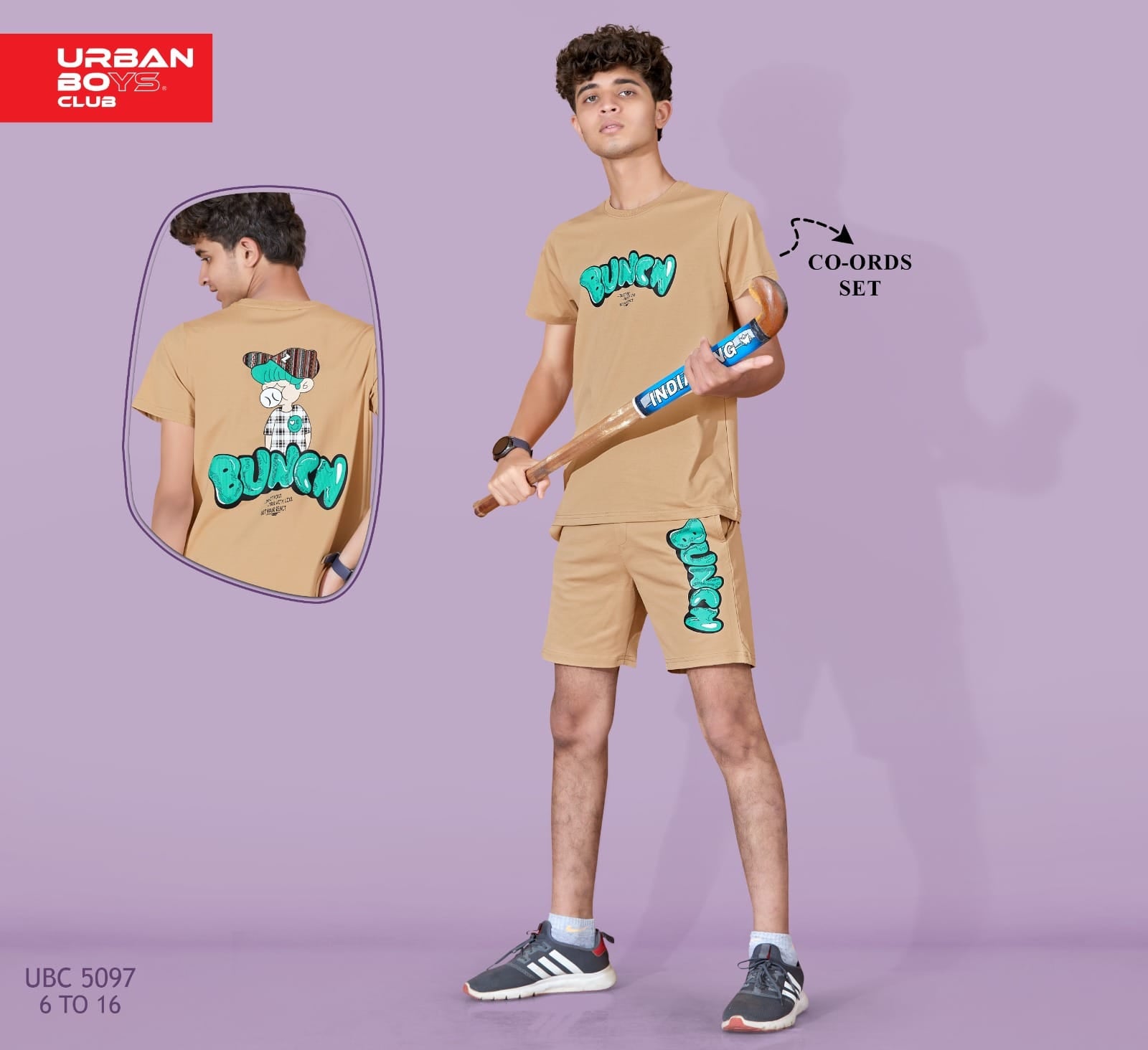 BEIGE STREETSTYLE BOYS CO-ORD SET - COOL & COMFY