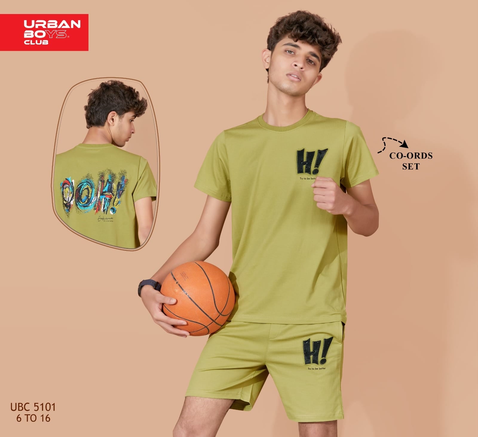 KHAKI STREETSTYLE BOYS CO-ORD SET - COOL & COMFY