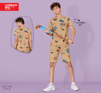 BEIGE URBANBOYS CLUB SIGNATURE SHORTS CO-ORD SET