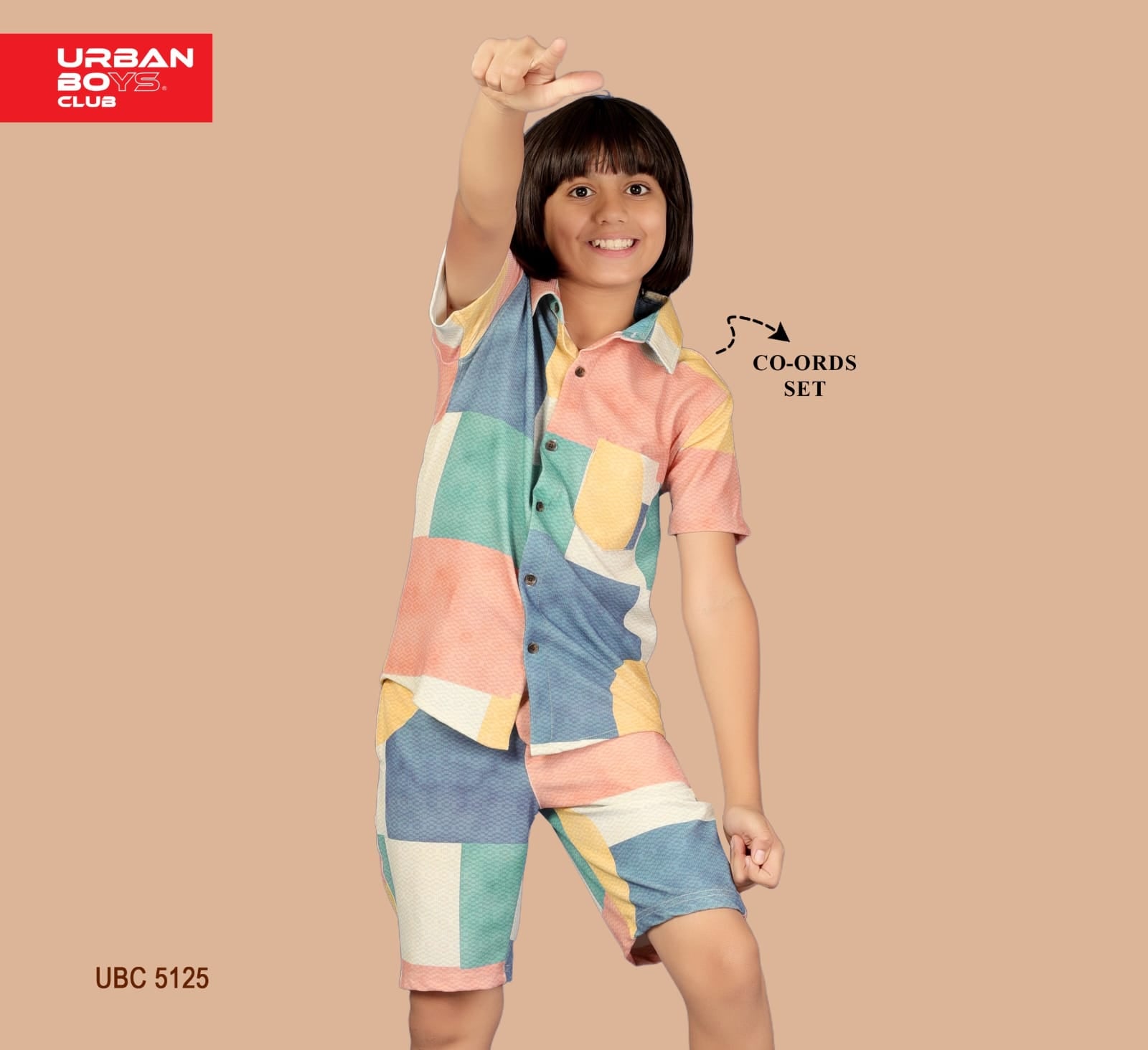 ASST PRINT URBANSMART CO-ORD SET - SHIRT & SHORTS SET
