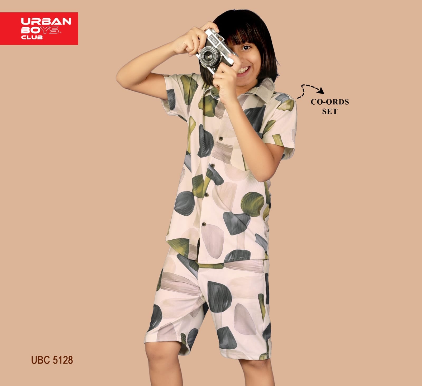 ASST PRINT URBANSMART CO-ORD SET - SHIRT & SHORTS SET