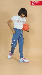 SKY BLUE 4 WAY LYCRA CARGO PANT