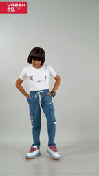 SKY BLUE 4 WAY LYCRA CARGO PANT