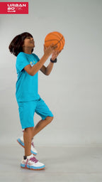 BLUE URBANBOYS LUXE EDITION SHORTS CO-ORD SET